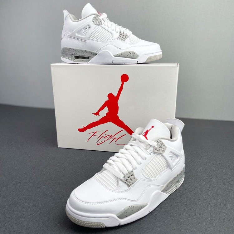 کتونی ایر جردن فور 4 رنگ سفید طوسی