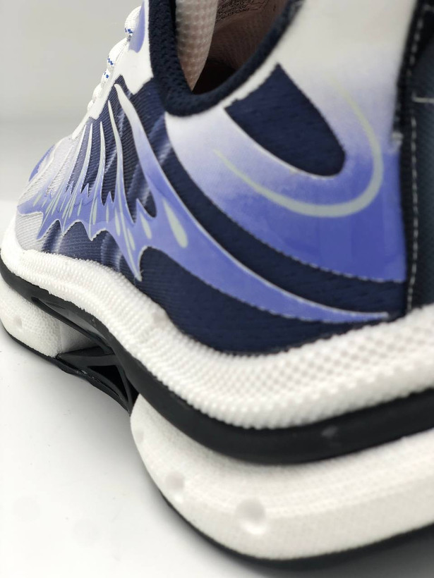 کتونی رانینگ مردانه فلیم سفید سرمهای با متریال خارجی