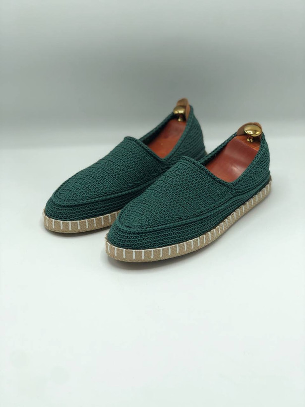 گیوه مردانه دست بافت سبز ارتشی