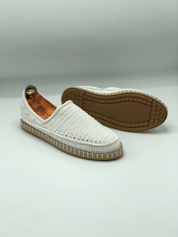 گیوه مردانه و زنانه سفید ساده دستبافت سنتی ایرانی