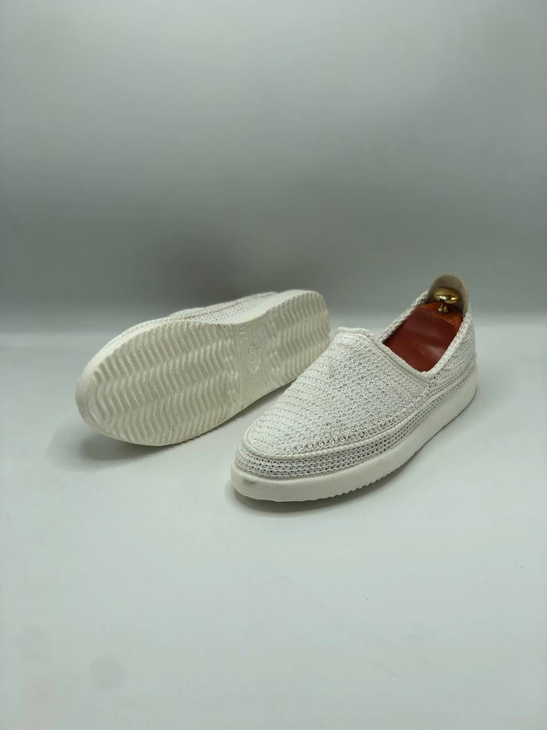 خرید گیوه مردانه سفید با زیره پیو و کفی چرمی