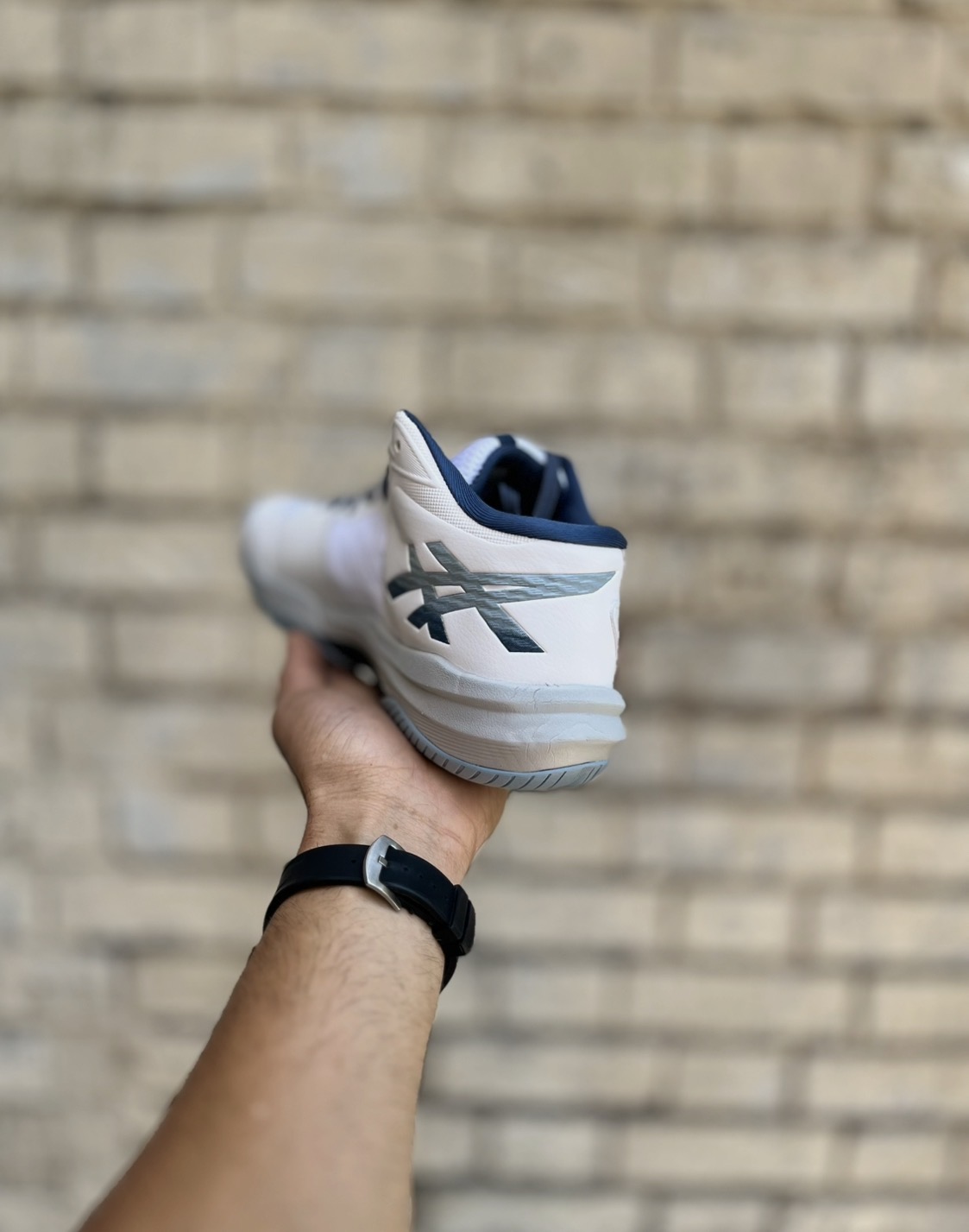 خرید قسطی کتونی والیبال اسکیس مسترکوالیتی سفید سرمه‌ای آبی