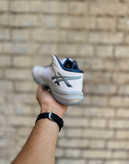 خرید قسطی کتونی والیبال اسکیس مسترکوالیتی سفید سرمهای آبی