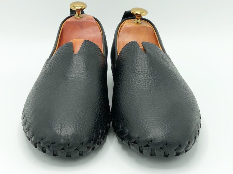 خرید کفش کالج مردانه چرمی مشکی با کفه طبی