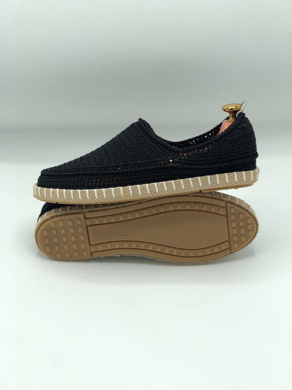 گیوه اسپرت مشکی ساده دست‌ بافت سنتی