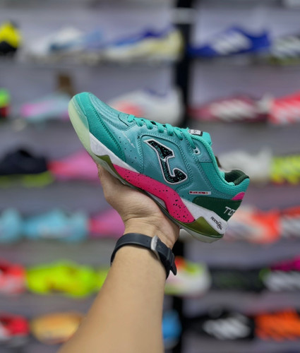 کفش فوتسال اورجینال جوما Top Flex Plus سبز آبی از نمای کنار