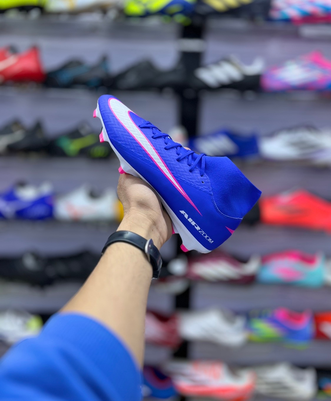 کفش فوتبال نایک Mercurial Superfly 10 آبی FG 2025 کفش فوتبال نایک Mercurial Superfly 10 آبی FG 2025