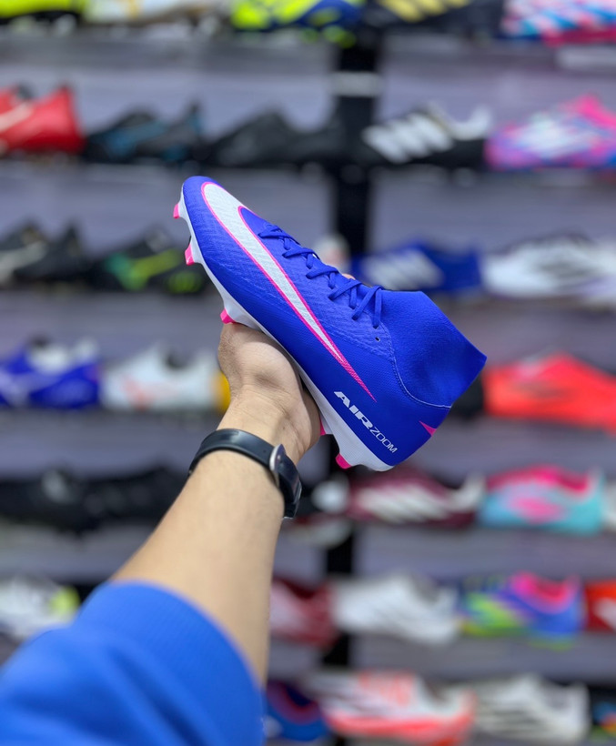 طراحی حرفهای کفش فوتبال نایکی Mercurial Superfly 10 آبی اورجینال