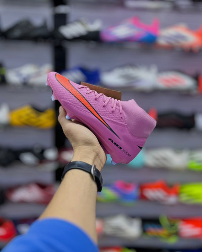 کفش فوتبال اورجینال نایکی Mercurial Superfly 10 صورتی ساقدار تولید ۲۰۲۵