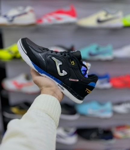 کفش فوتسال اورجینال جوما Top Flex Rebound مشکی آبی تولید ۲۰۲۵