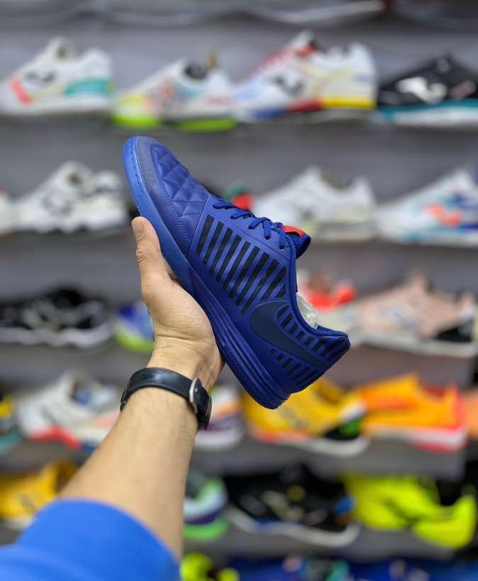 کفش فوتسال نایکی لونار گتو آبی سلطنتی با کوشنینگ Lunarlon