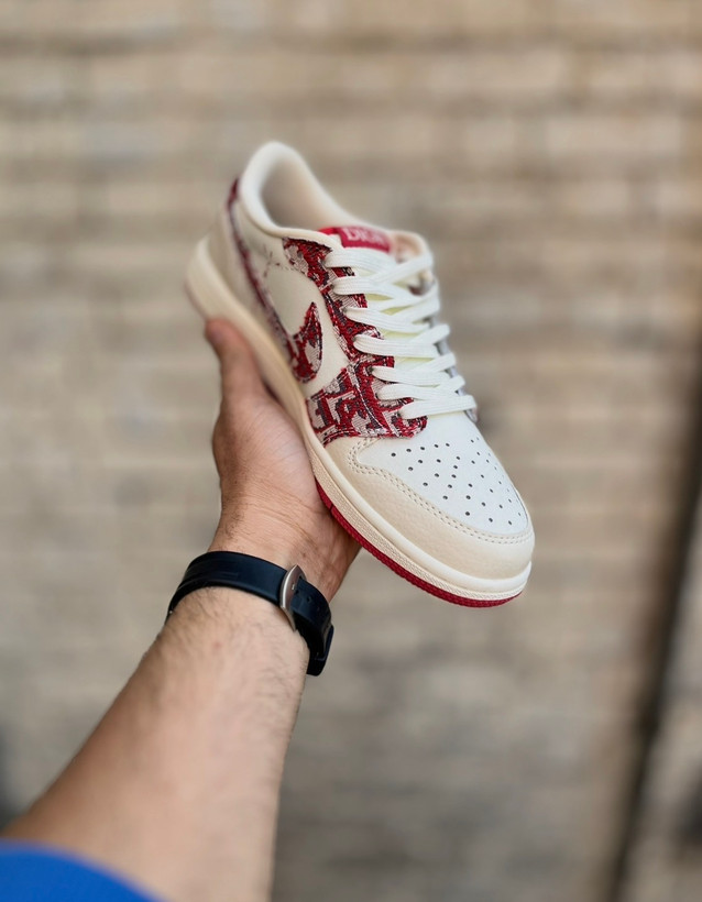 Nike X Travis Scott Dior 2025 سفید قرمز