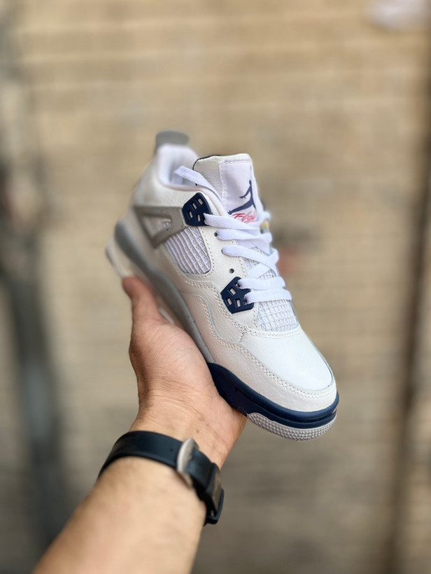 Air Jordan 4 Retro White Black مناسب استایل اسپرت زنانه و مردانه
